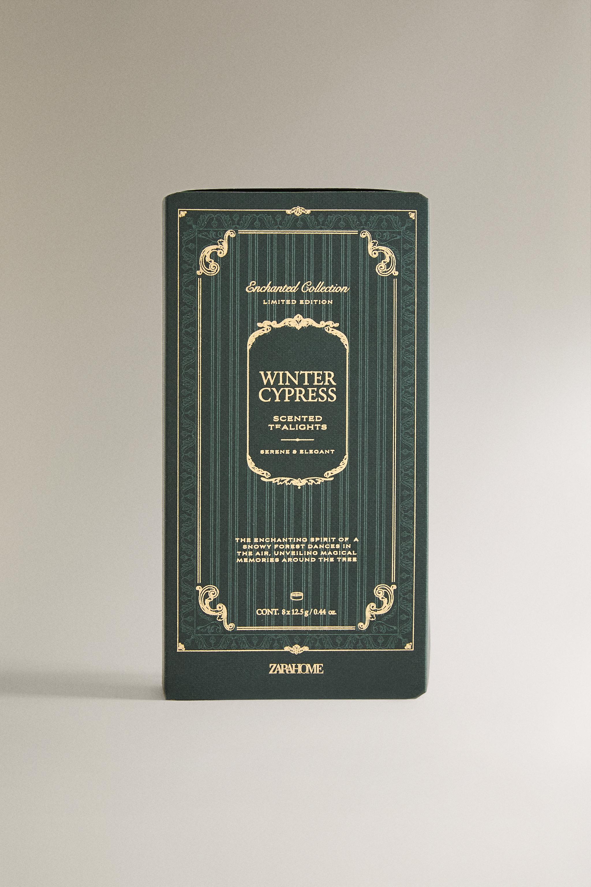 SET OF WINTER CYPRESS SCENTED TEALIGHT CANDLES (SET OF 8)